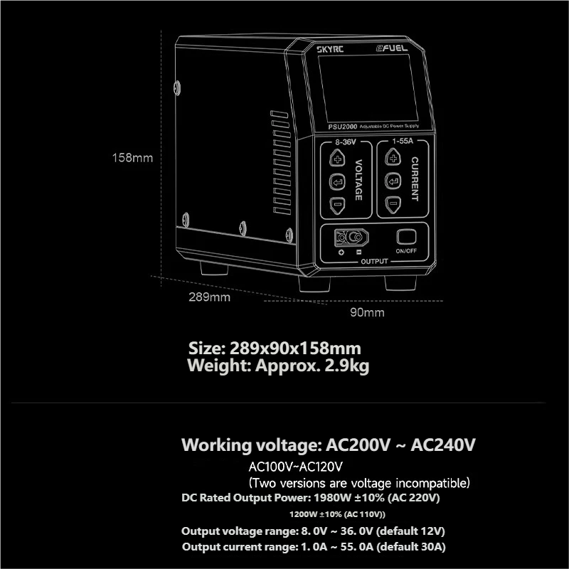 SKYRC PSU2000 1980W Ayarlanabi - Drone Rc Toy incelemesi ve fiyatı
